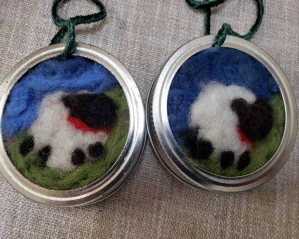 wool ornaments lambs